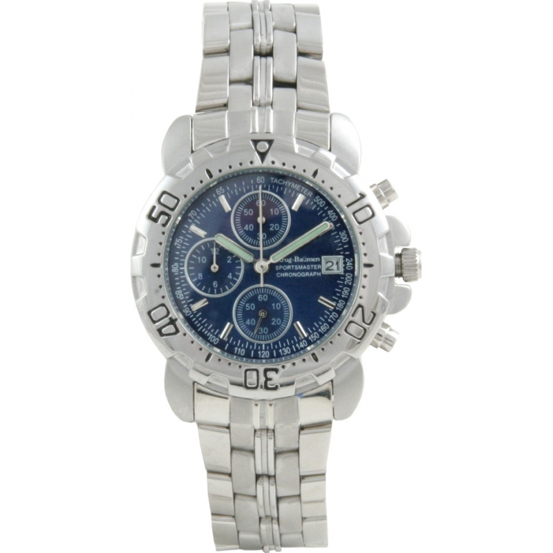 Krug Baumen Sportsmaster Blue Mens Chronograph