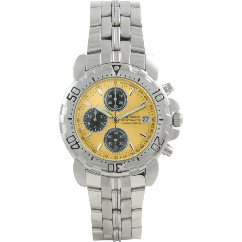 Krug Baumen Sportsmaster Yellow Sports Chronograph Watch