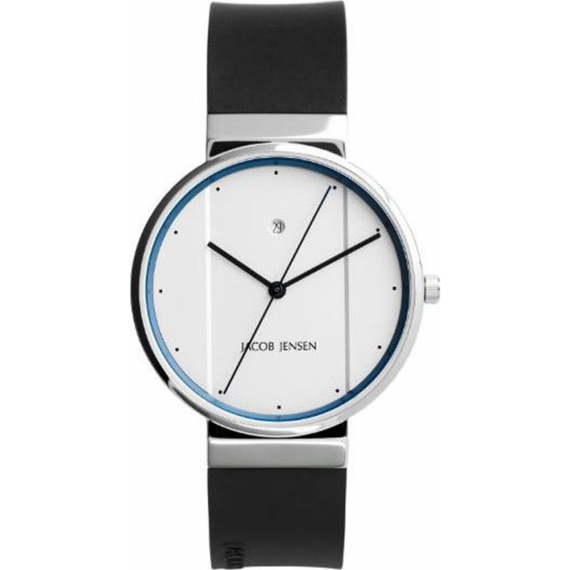 Jacob Jensen Mens New Series White Black Watch