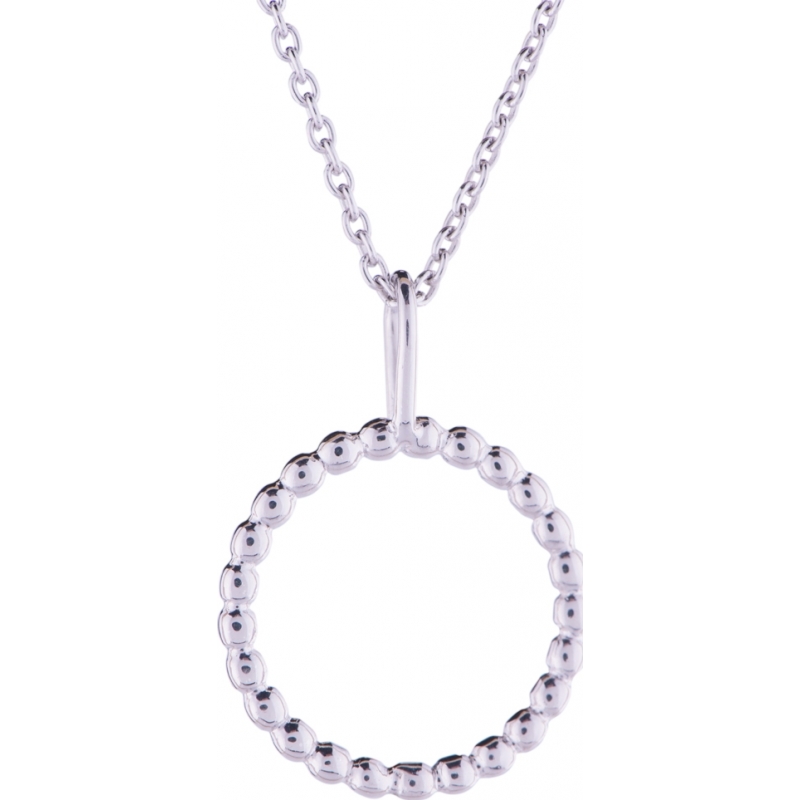Nordahl Jewellery Ladies Rhodium Plated Circle Pendant Necklace