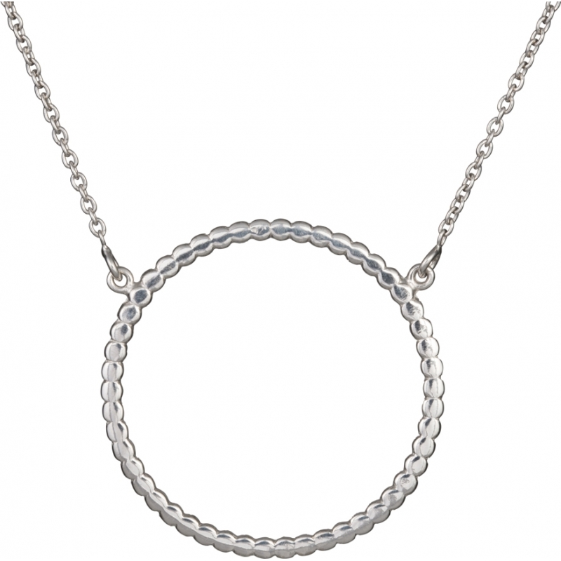 Nordahl Jewellery Ladies Silver Chain Necklace With Circle Pendant