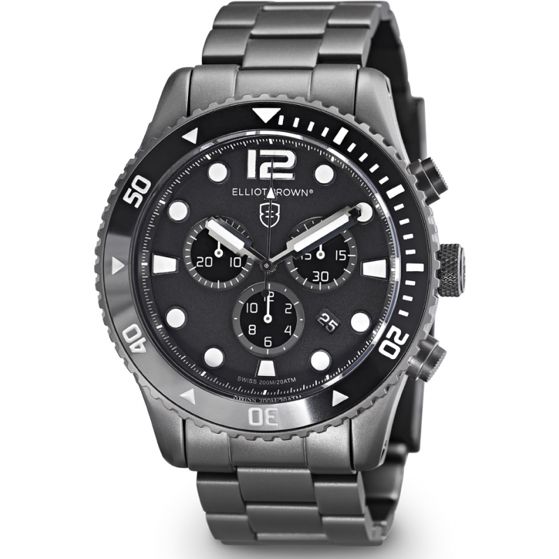 Elliot Brown Mens Bloxworth Gunmetal Chronograph Watch