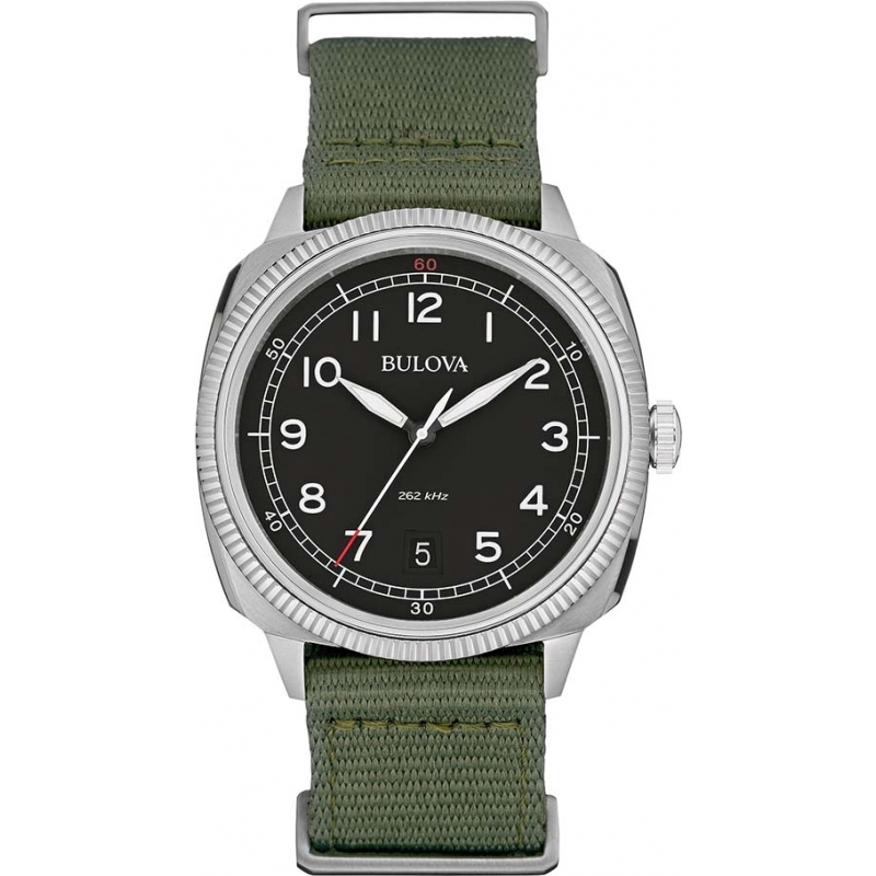 Bulova Mens Military UHF Black Green Watch