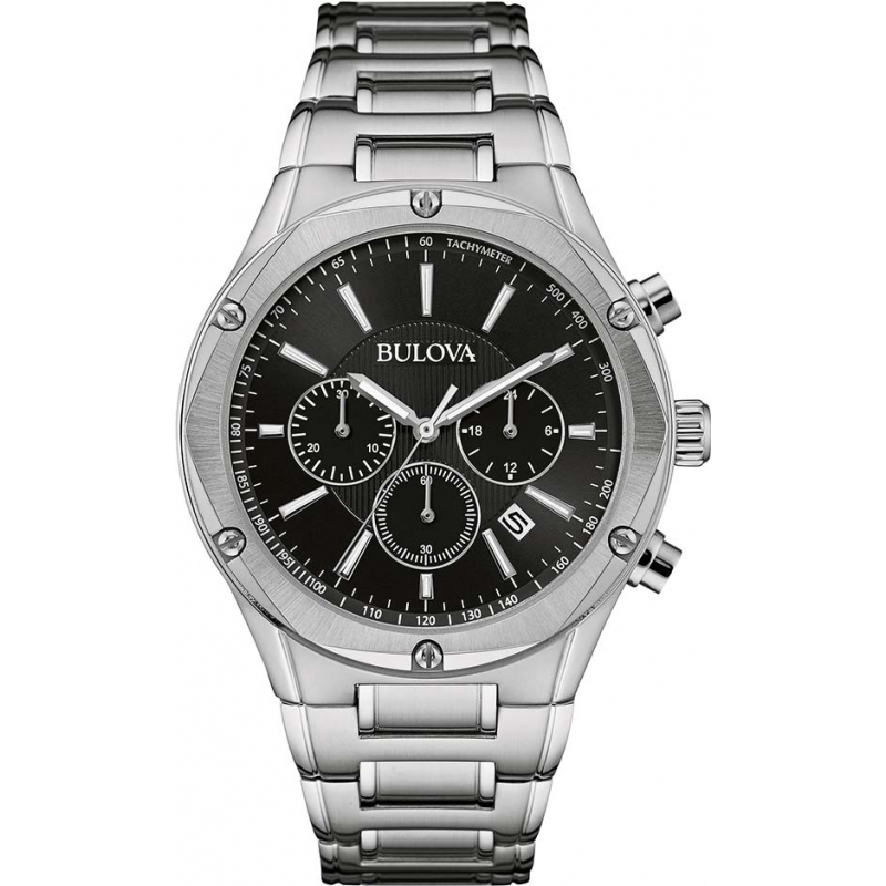 Bulova Mens Silver Tone Chronograph Watch