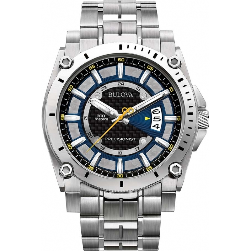 Bulova Mens Precisionist Champlain Silver Watch