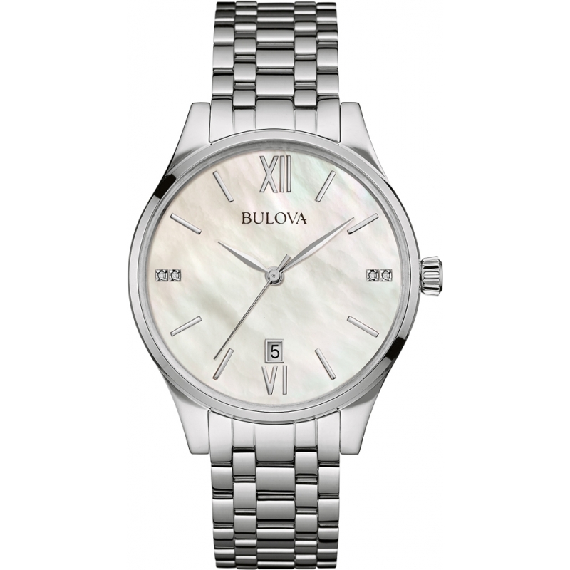 Bulova Ladies Diamond Gallery Silver Steel Bracelet Watch