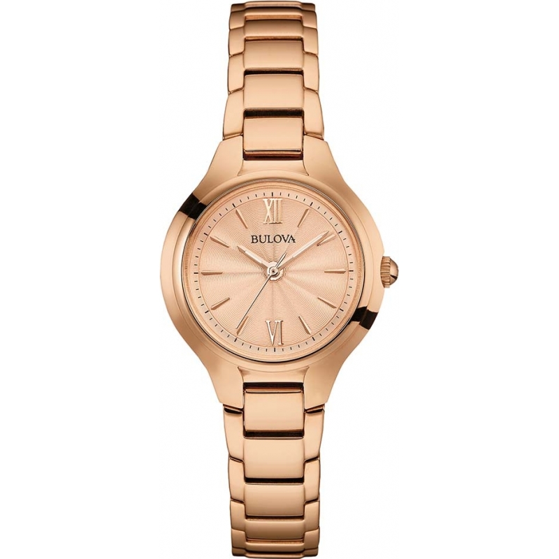 Bulova Ladies Dress Rose Gold Plated Watch