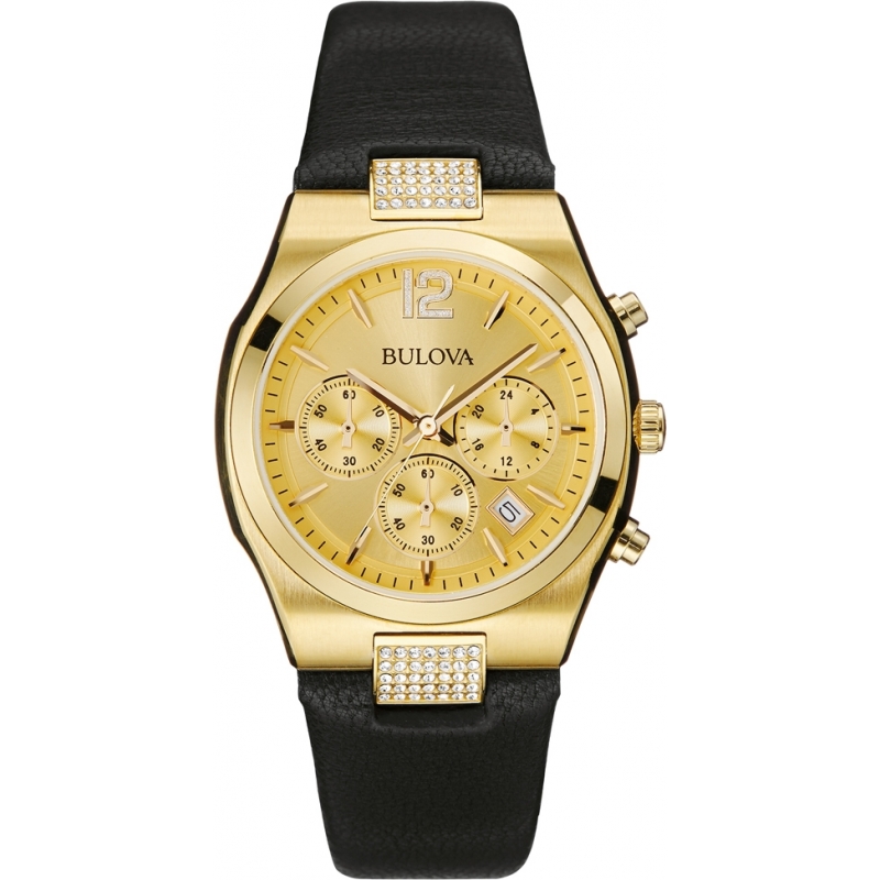 Bulova Ladies Dress Gold Plated Chronograph Watch