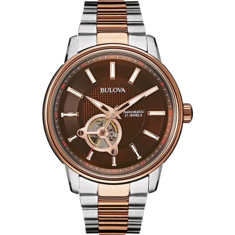 Bulova Mens Two Tone Rose Automatic Watch