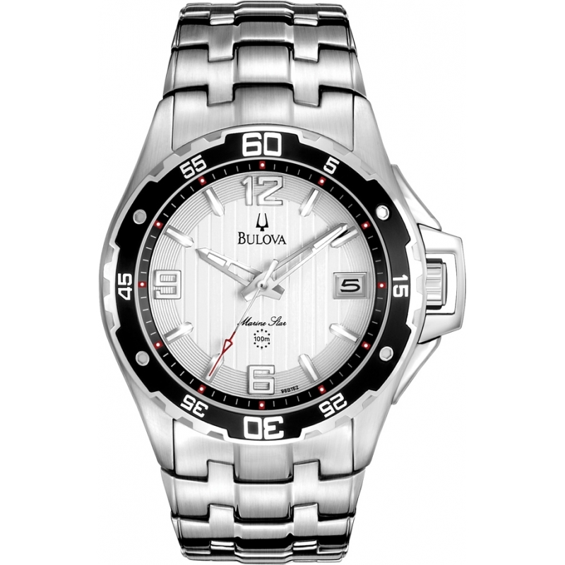 Bulova Mens Marine Star Silver Watch