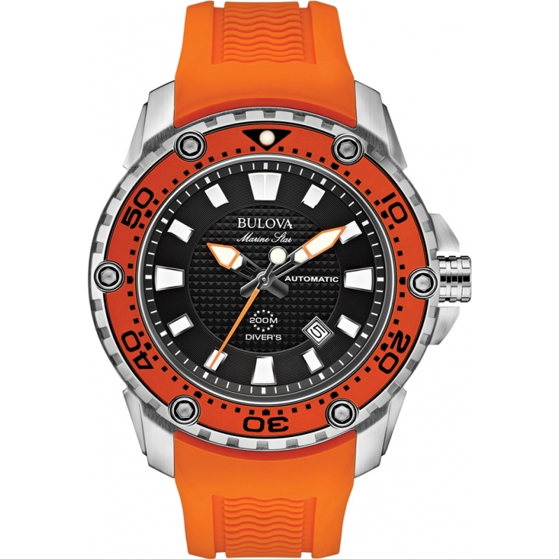 Bulova Mens Marine Star - Satellite Orange Watch