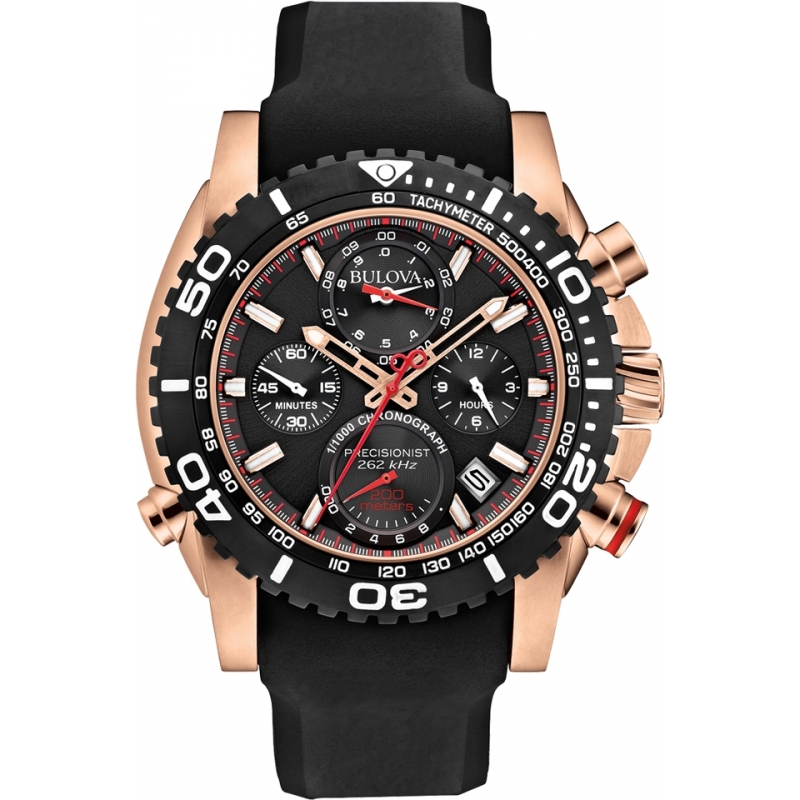 Bulova Mens Precisionist Black Chronograph Watch