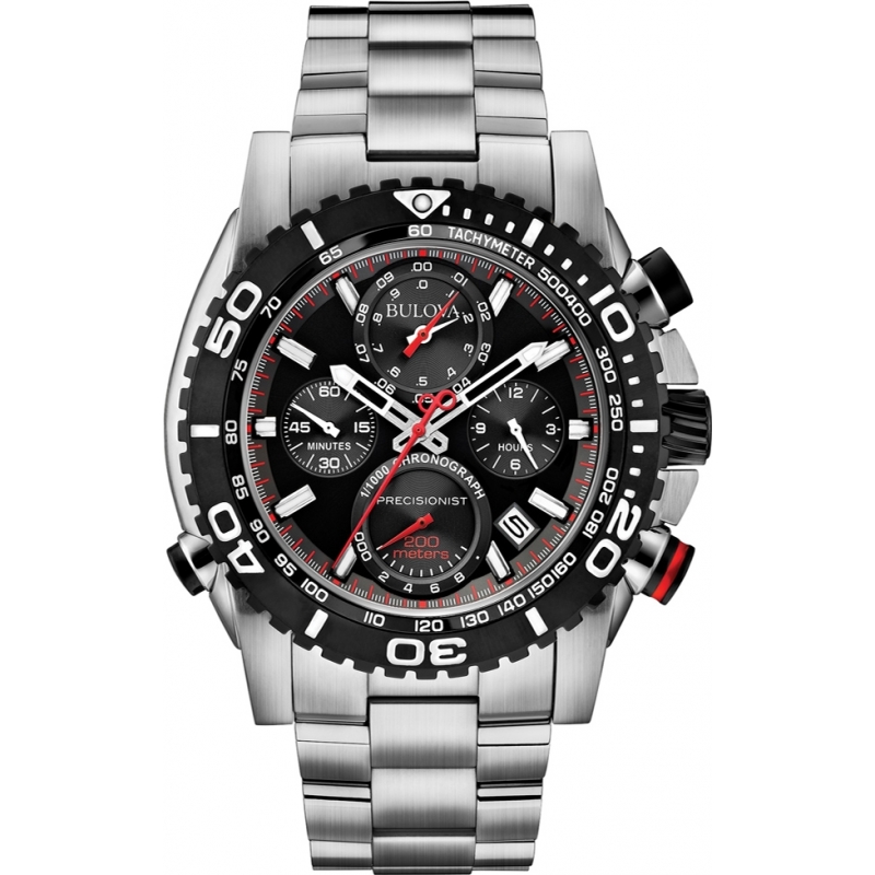 Bulova Mens Precisionist Silver Chronograph Watch