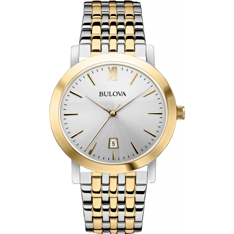 Bulova Mens Dress Two Tone Steel Bracelet Watch