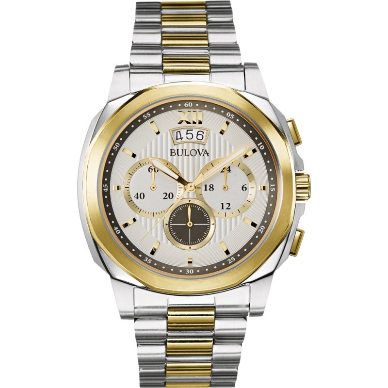 Bulova Mens Dress Two Tone Chronograph Watch