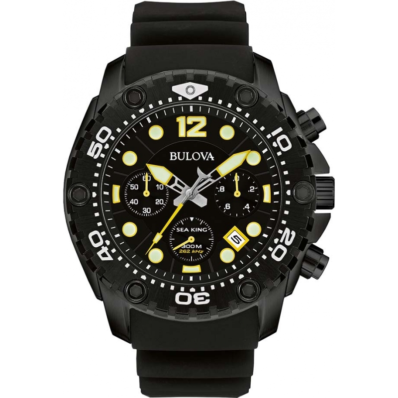 Bulova Mens Sea King UHF Black Chronograph Watch