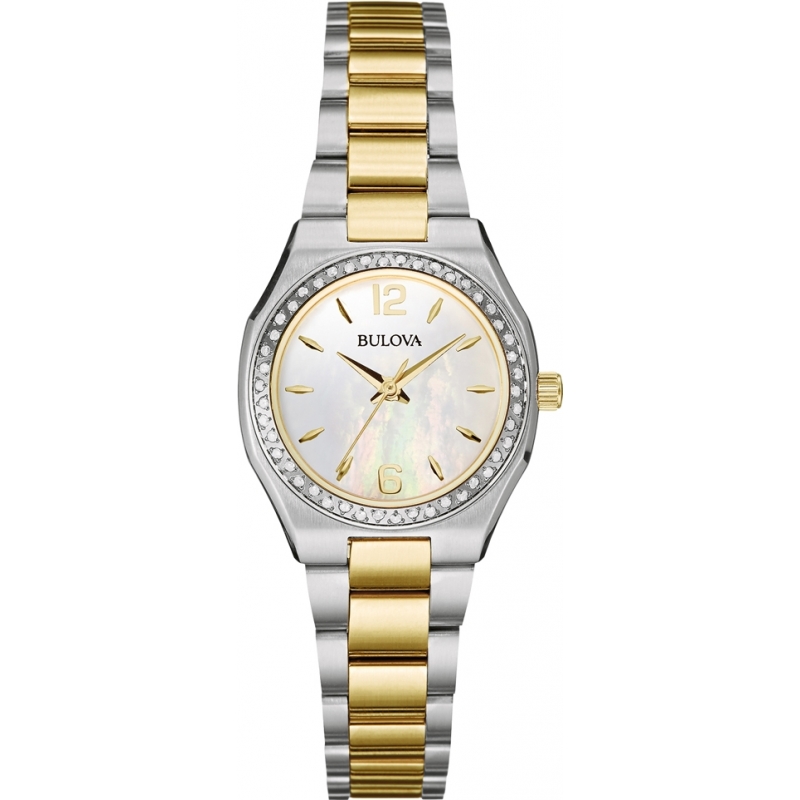 Bulova Ladies Diamond Gallery Two Tone Steel Bracelet Watch