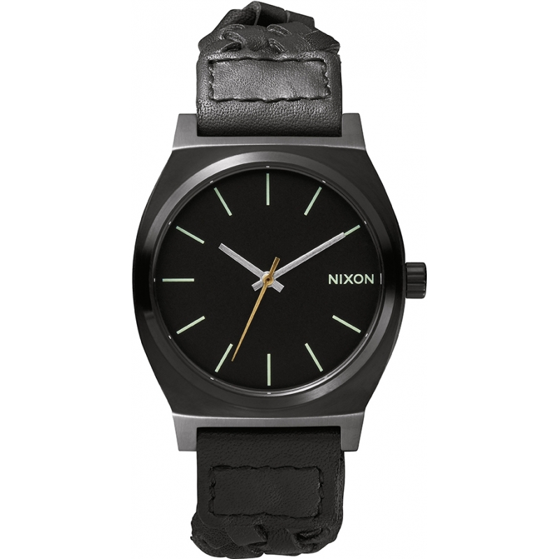 Nixon Mens Time Teller All Black Woven Watch