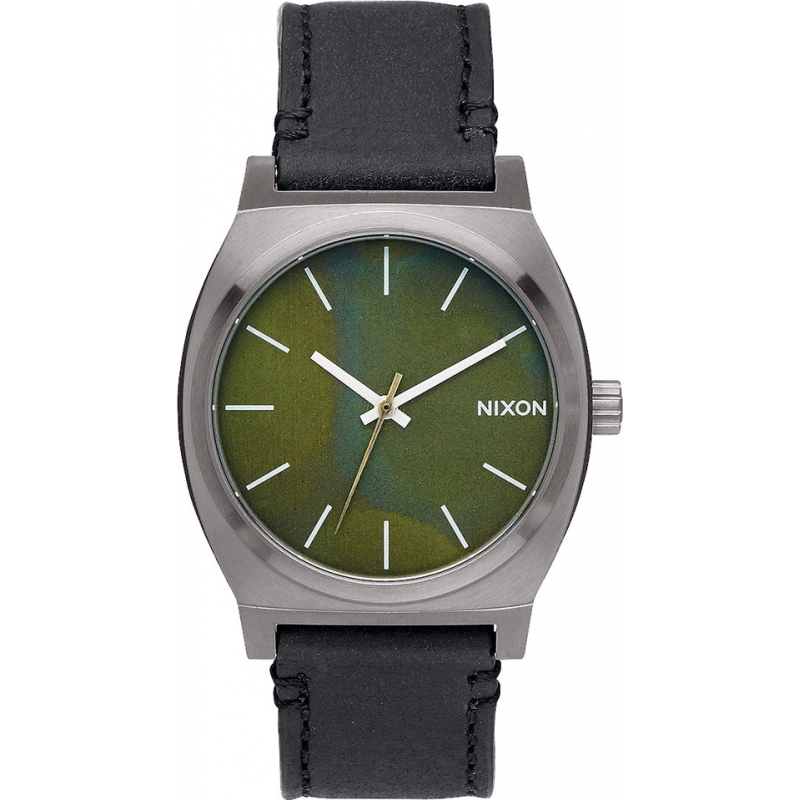 Nixon Mens Time Teller Gunmetal Green Oxyde Black Tapered Strap Watch