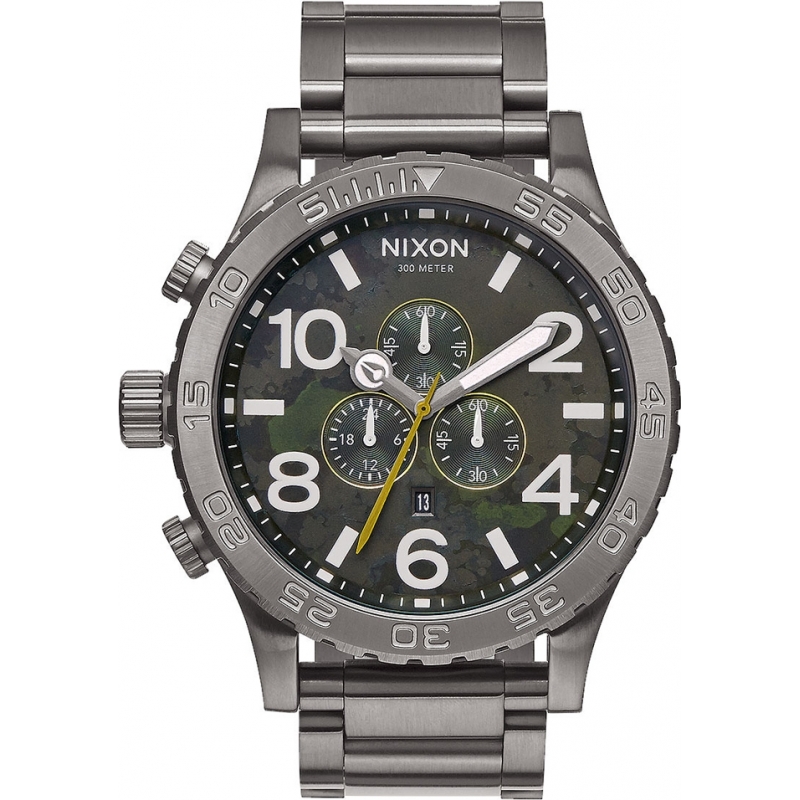Nixon Mens 51-30 Gunmetal Green Oxyde Chrono Watch