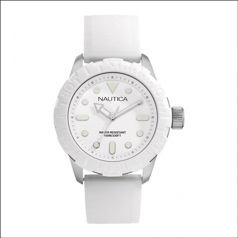 Nautica Mens NSR 100 White Watch