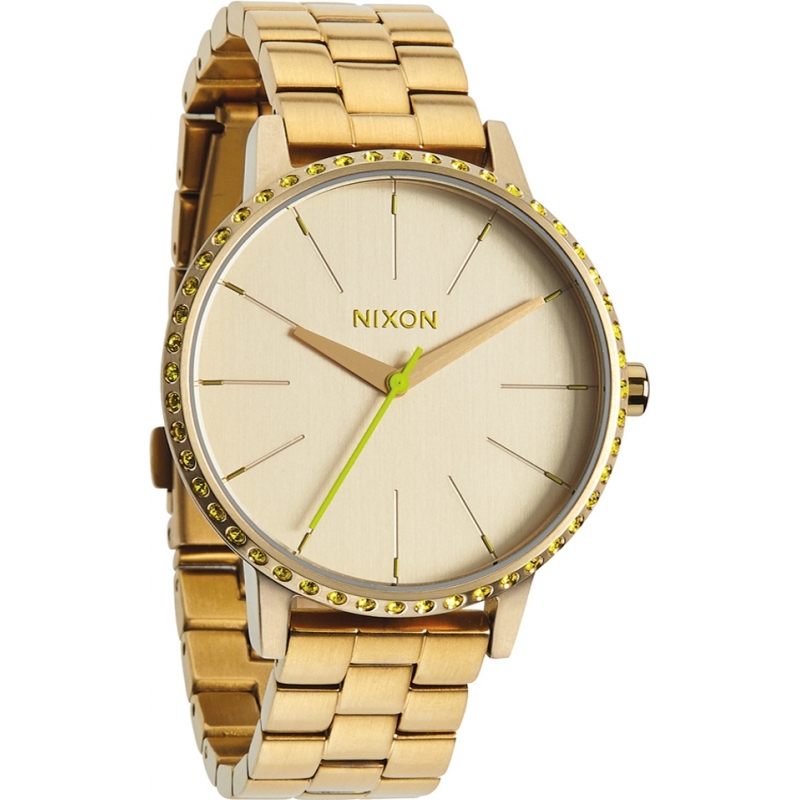 Nixon Ladies Kensington All Gold Neon Yellow Watch