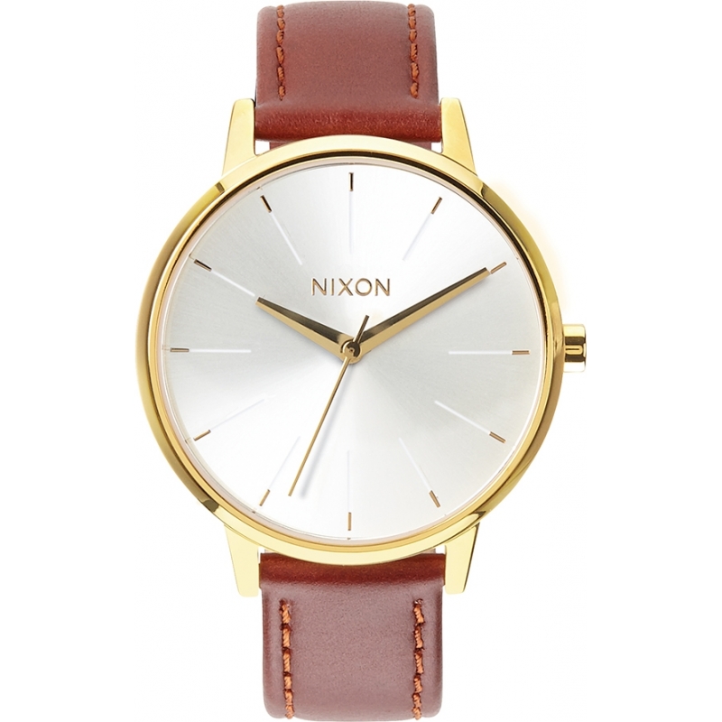 Nixon Ladies Kensington Leather Gold Saddle Watch