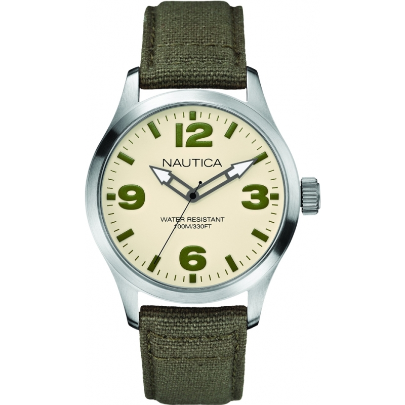 Nautica Mens BFD 102 Khaki Green Watch