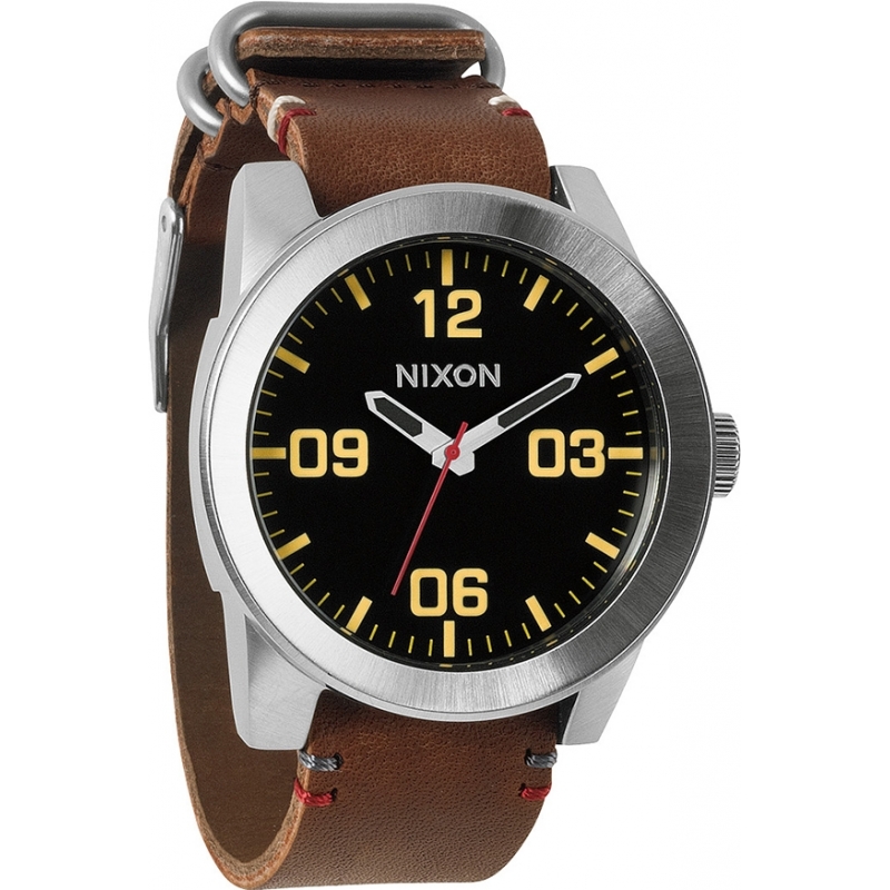 Nixon Mens Corporal Black Brown Watch