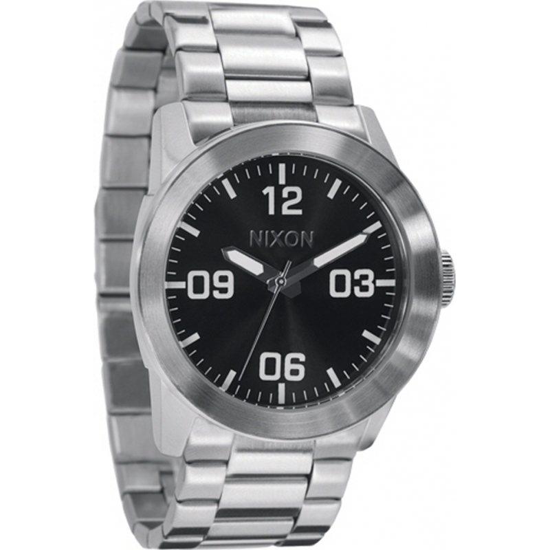 Nixon Mens Private Steel Black Watch