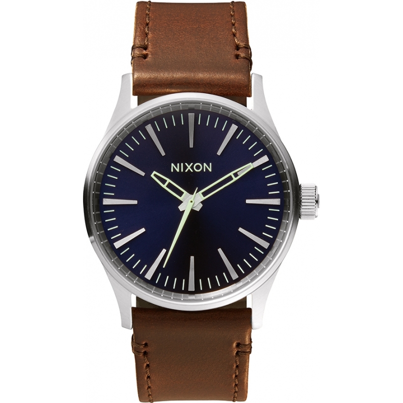 Nixon Mens Sentry 38 Blue Brown Watch