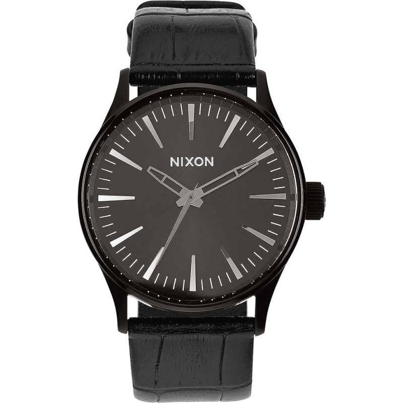 Nixon Mens Sentry 38 Black Gator Watch