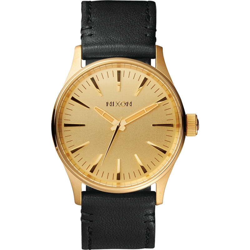 Nixon Mens Sentry 38 Gold Black Watch