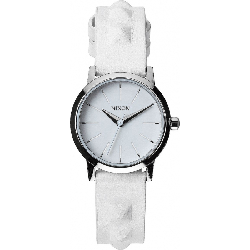 Nixon Ladies Kenzi Leather All White Studded Watch