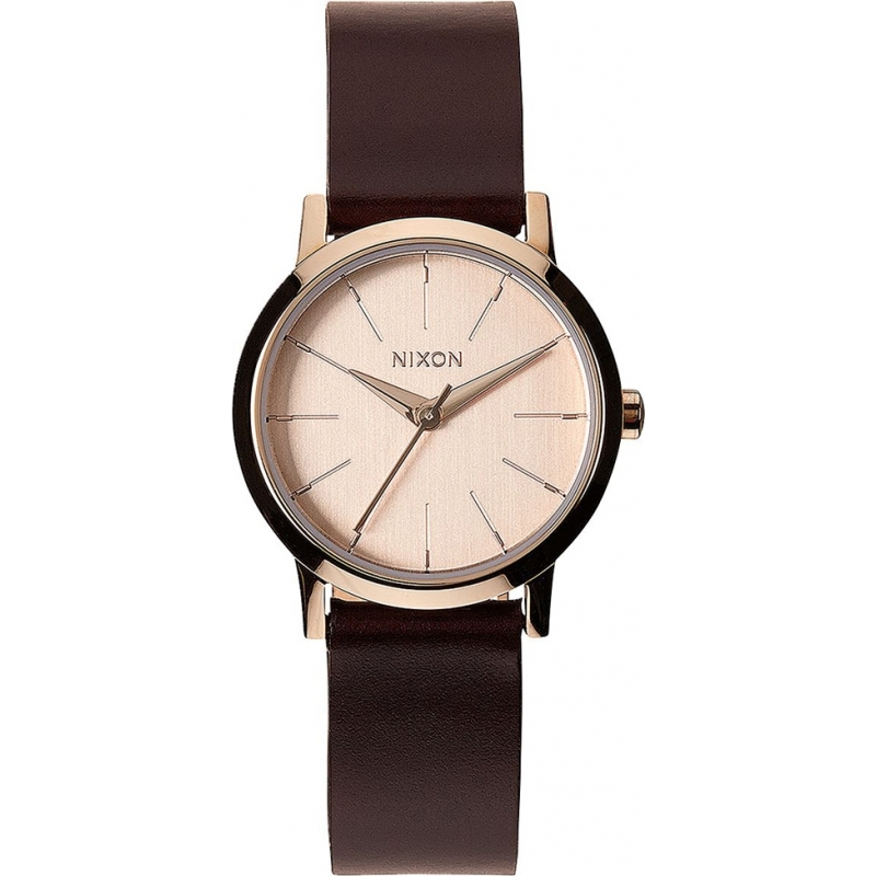 Nixon Ladies Kenzi Leather Rose Gold Brown Watch