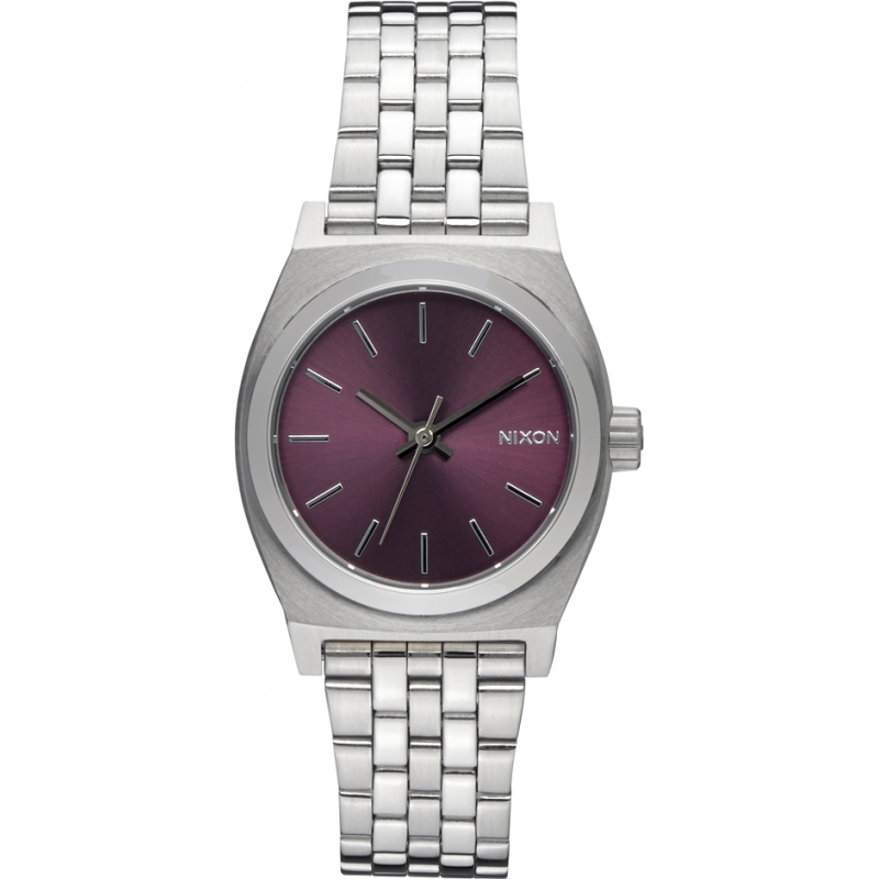 Nixon Ladies Small Time Teller Plum Tapered Strap Watch