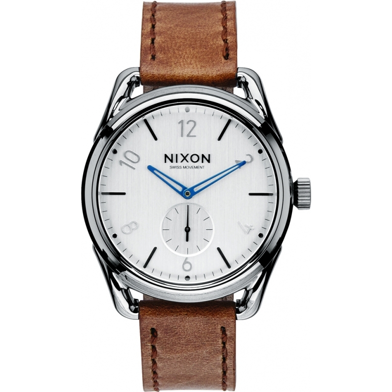 Nixon Mens C39 Gunmetal Chestnut Horween Leather Watch