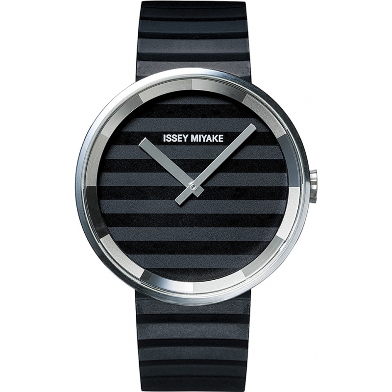 Issey Miyake Ladies Please Black Silicone Strap Watch