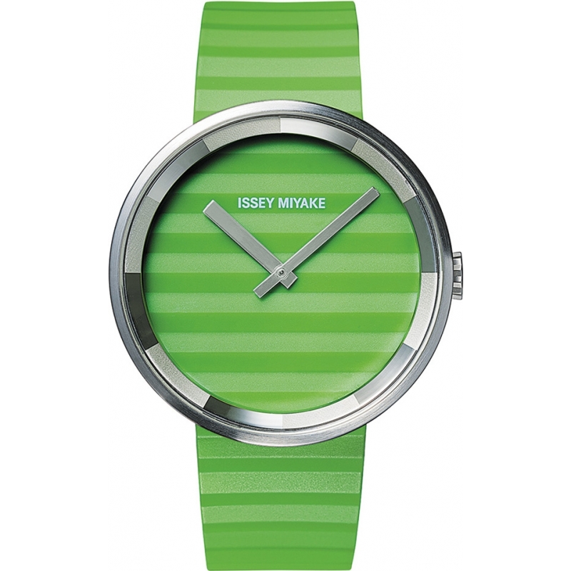 Issey Miyake Ladies Please Green Silicone Strap Watch