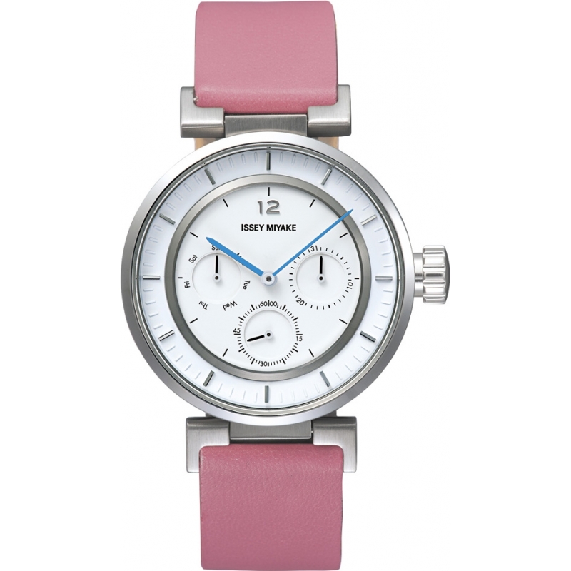 Issey Miyake Ladies W Pink Leather Strap Watch