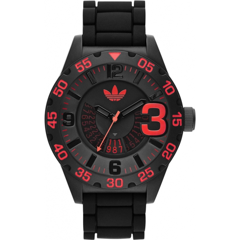 Adidas Mens Newburgh Black Red Watch