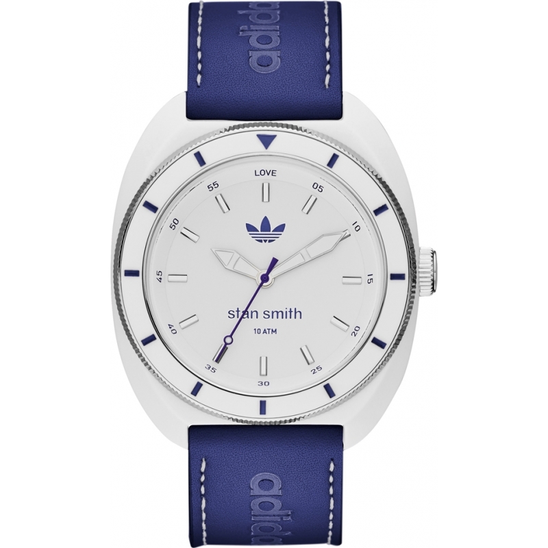 Adidas Mens Stan Smith Matte Blue Mixed Strap Watch Watch