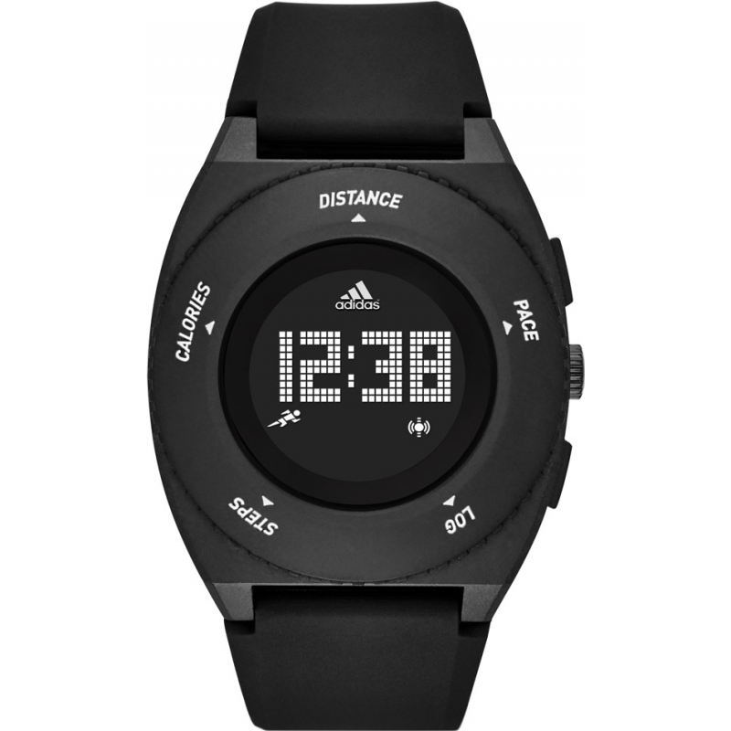 Adidas Performance Mens Sprung Black Matte Silicone Strap Watch