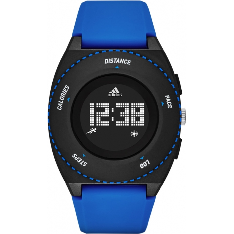 Adidas Performance Mens Sprung Blue Matte Silicone Strap Watch