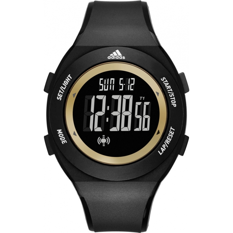 Adidas Performance Mens Sprung Basic Black Matte Silicone Strap Watch