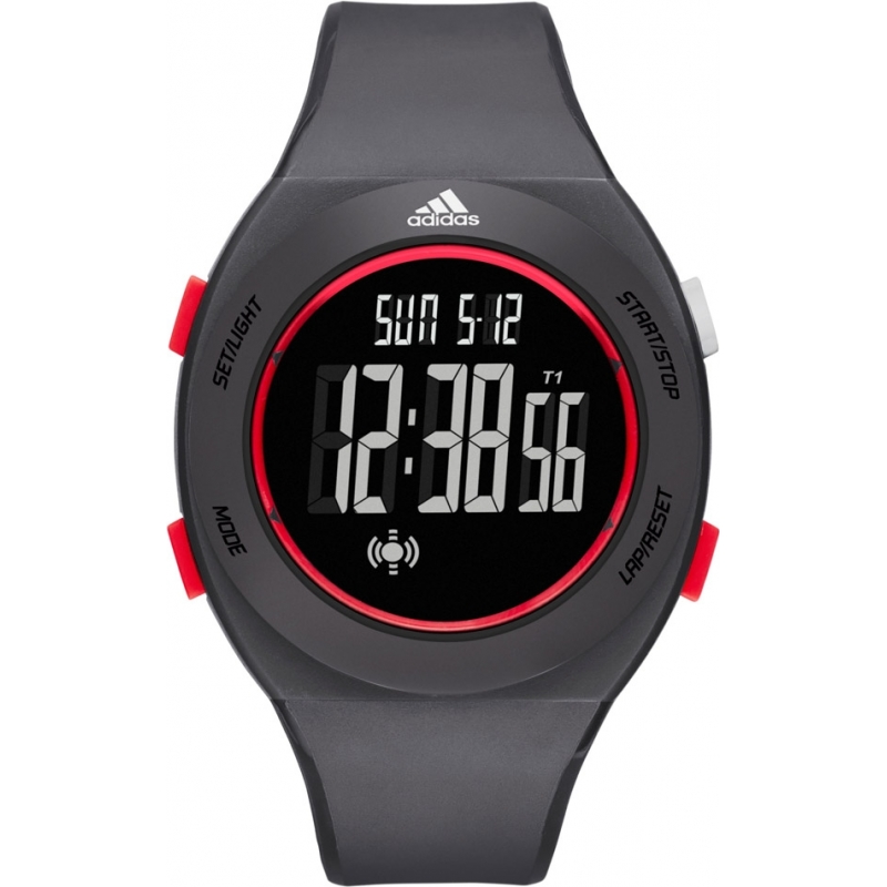 Adidas Performance Mens Sprung Basic Grey Matte Silicone Strap Watch