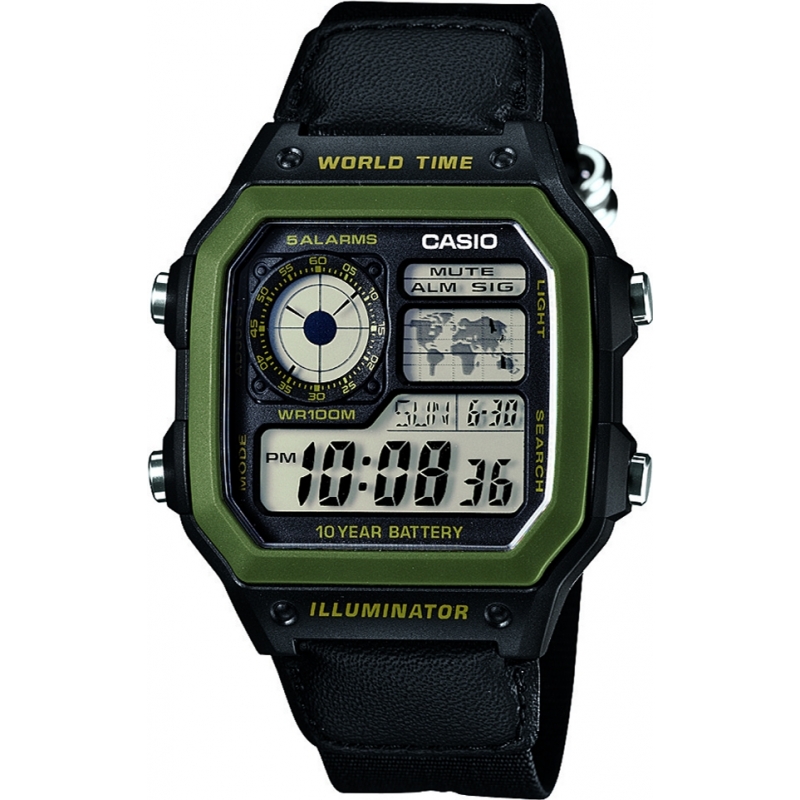 Casio Mens World Time Black Combi Watch