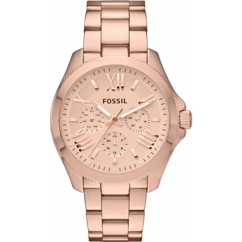 Fossil Ladies Cecile Rose Gold Steel Chronograph Watch