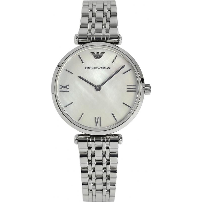 Emporio Armani Ladies Pearl and Silver Watch