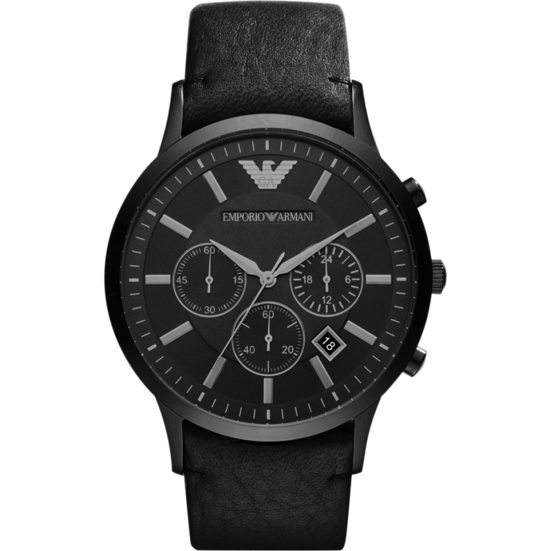 Emporio Armani Mens Black Chronograph Watch